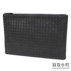 Bottega Veneta Nero Black Intrecciato Document Case Pouch Clutch Bag BV